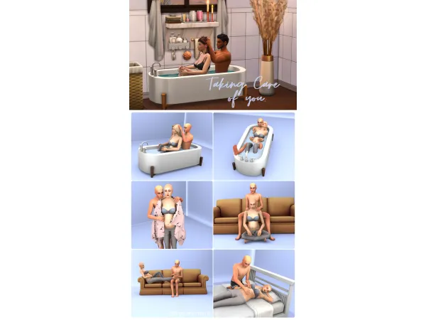 Mix Posepack Taking care of you by Rosiesimsie - The Sims 4 Custom Content