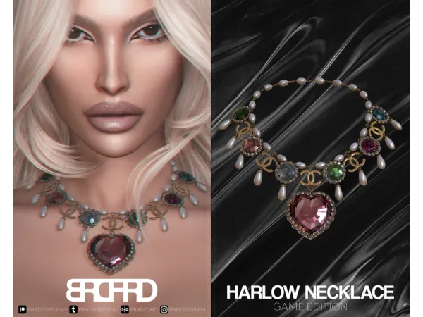 Alpha HARLOW NECKLACE GAME EDITION by bradfordsims - The Sims 4 Custom Content