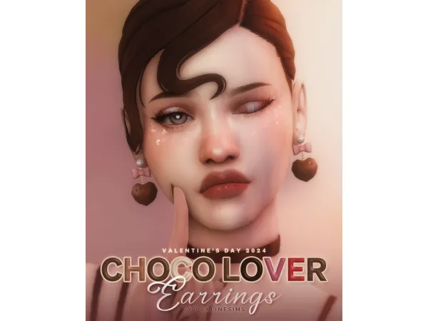 Mix CHOCO LOVER Earrings by pralinesims - The Sims 4 Custom Content