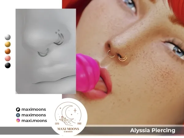 Alpha Alyssia Piercing - The Sims 4 Custom Content