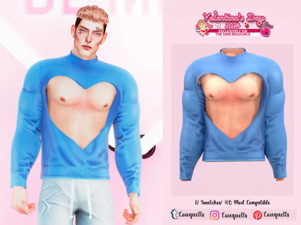 Alpha Open Heart Top - The Sims 4 Custom Content