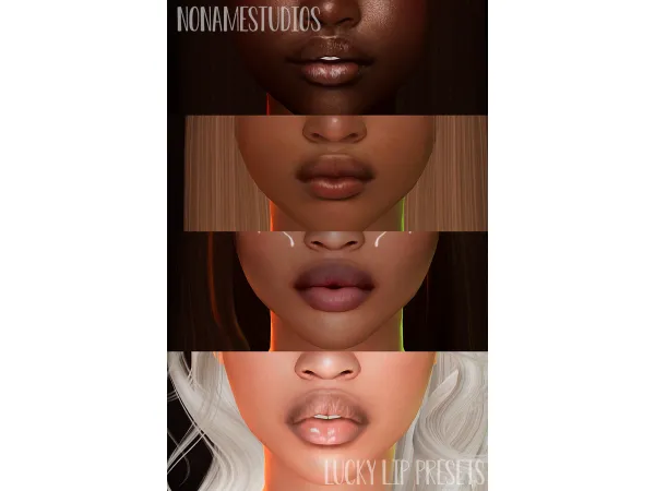 Mix Lucky Lip Presets 1 4 by nonvmestudios - The Sims 4 Custom Content