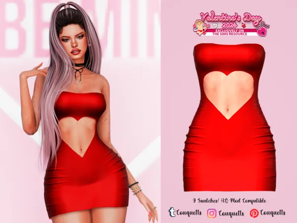 Alpha Valentines Day Dress N3 - The Sims 4 Custom Content