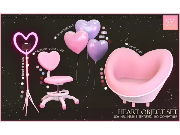 Alpha HONEY Heart Object Set - The Sims 4 Custom Content