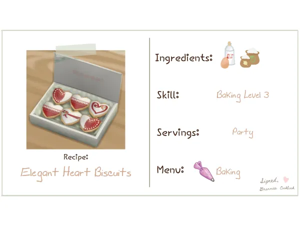 Maxis Match Elegant Love Day Heart Cookies by littlbowbub - The Sims 4 Custom Content