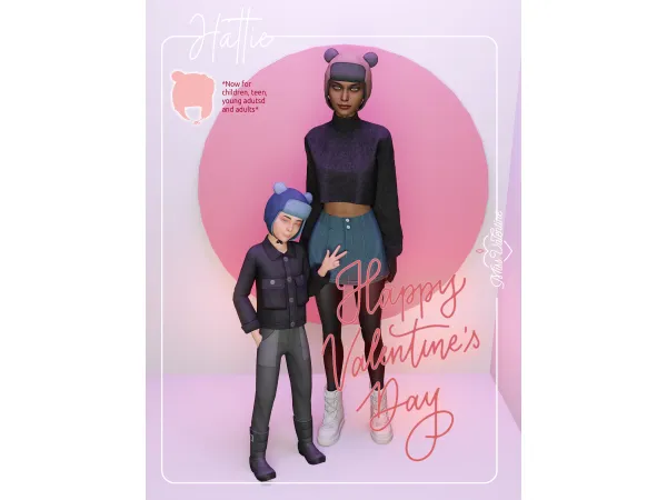 Mix Hattie Hat for Children and Teens by Valentina - The Sims 4 Custom Content
