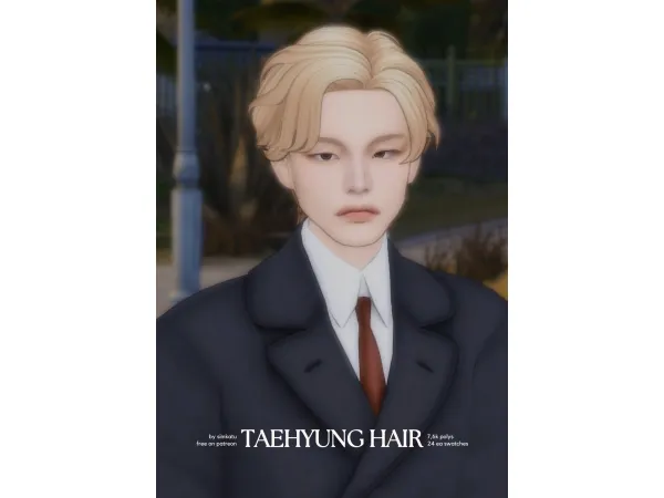 Maxis Match taehyung hair by simkatu - The Sims 4 Custom Content
