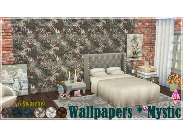 Mix Wallpapers Mystic by AnnettsSims4Welt - The Sims 4 Custom Content
