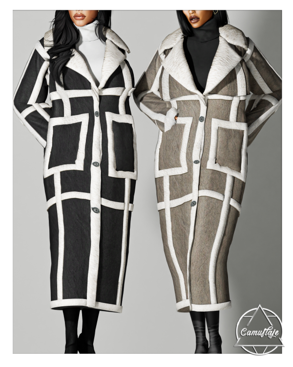 Alpha January Wonderland (FEMALE COLLECTION) Wool Coat by simsfinds - The Sims 4 Custom Content