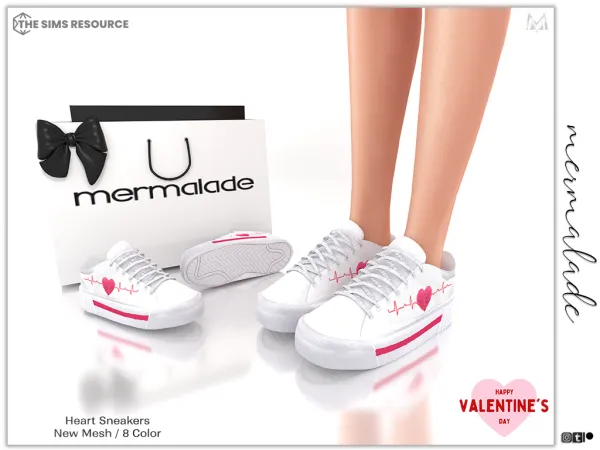 Alpha Heart Sneakers (Female) S298 - The Sims 4 Custom Content
