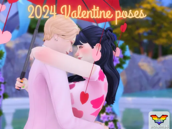 Mix 2024 Valentine poses by aithsims - The Sims 4 Custom Content