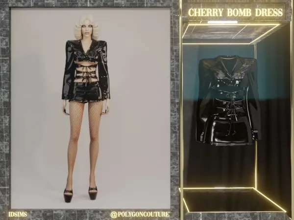 Alpha Cherry Bomb Dress by polygoncouture - The Sims 4 Custom Content