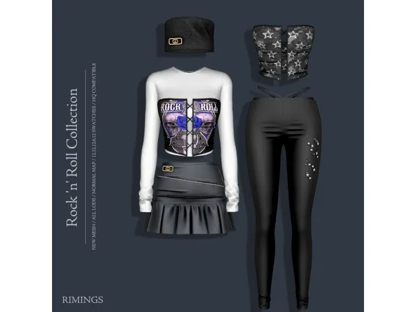 [Rimings] Rock 'N' Roll Collection by Rimings - The Sims 4 custom content