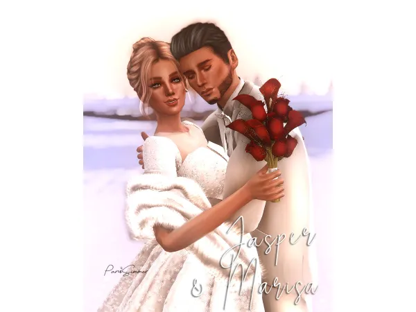 Mix Jasper Marisa Winter Wedding 10 couple poses - The Sims 4 Custom Content
