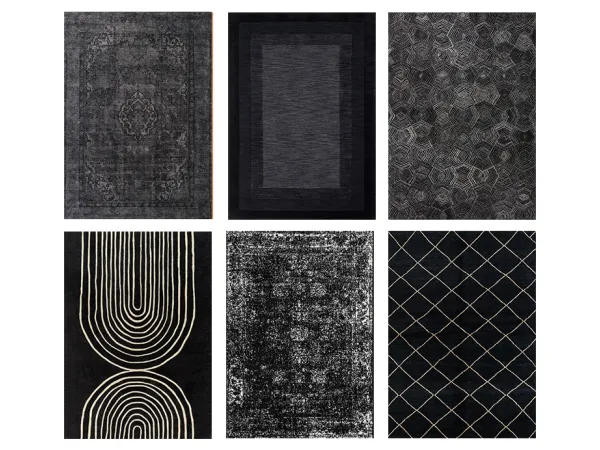 Mix Black Rug Collection by SimileBuilds - The Sims 4 Custom Content