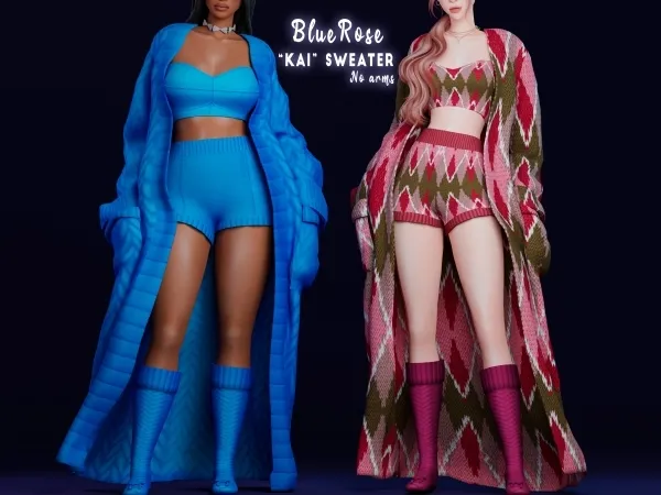 Mix Kai Long Sweater Top BRsims - The Sims 4 Custom Content