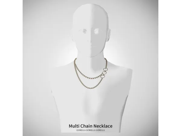 Alpha Multi Chain Necklace by gorillax3 - The Sims 4 Custom Content