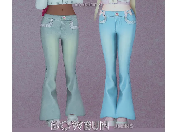 Alpha Bowbun Jeans by atomiclight - The Sims 4 Custom Content