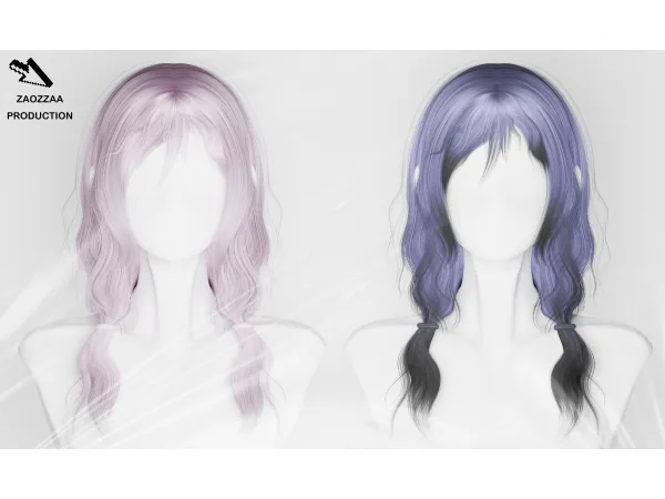 Alpha [ZAO]Fifty Six Hair by ZAOZZAA - The Sims 4 Custom Content