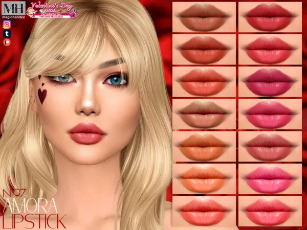 Alpha Amora Lipstick N197 - The Sims 4 Custom Content