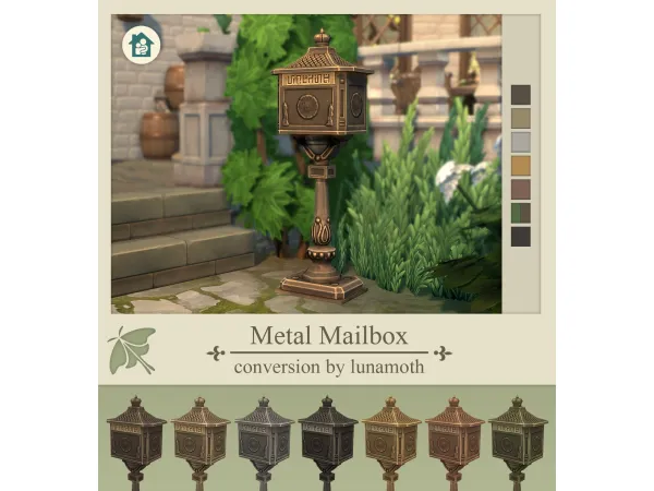 Mix Metal Mailbox by lunamothsims - The Sims 4 Custom Content