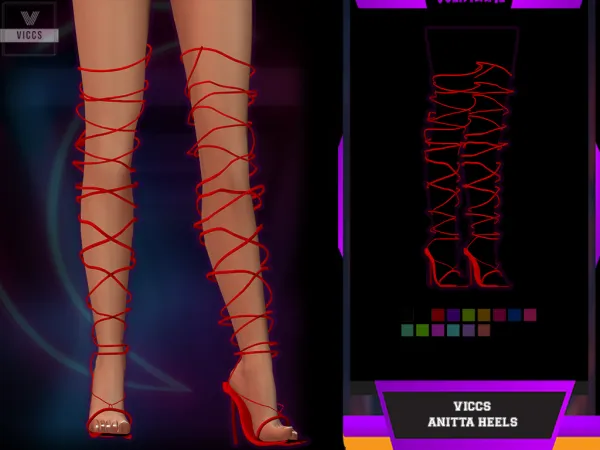 Alpha ANITTA HEELS (VICCS X COOL CONTENT STAR X SONYASIMS) - The Sims 4 custom content