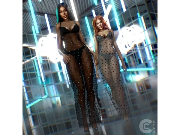 Alpha Nicki Minaj Stone Covered Dress cool_content_star - The Sims 4 Custom Content