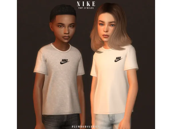 Alpha NIKE top (child) by plumbobsnfries - The Sims 4 Custom Content