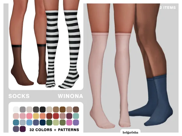Mix Socks Winona by helgatisha - The Sims 4 Custom Content