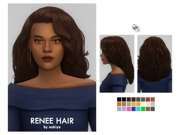 Maxis Match Renee Hair by oakiyo - The Sims 4 Custom Content