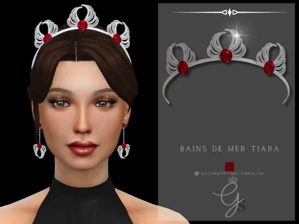 Alpha Bains De Mer Tiara by GlitterberryFly - The Sims 4 Custom Content