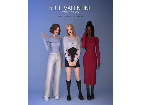 Mix Blue Valentine Collection Complete - The Sims 4 Custom Content