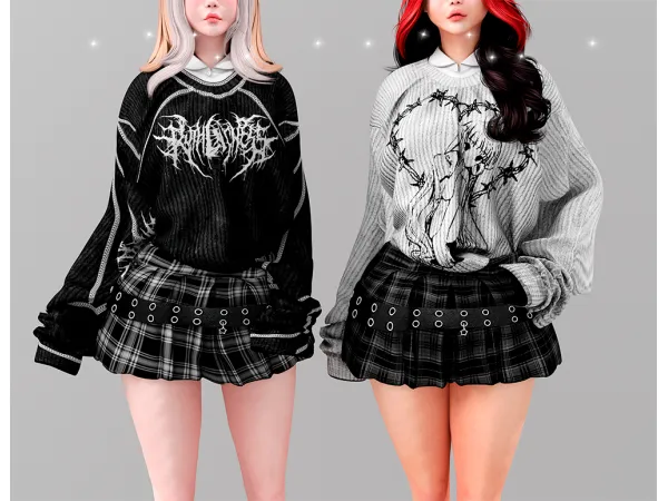 Alpha Miss anime outfit - The Sims 4 Custom Content