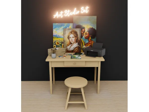 Alpha Art Studio Set - The Sims 4 Custom Content