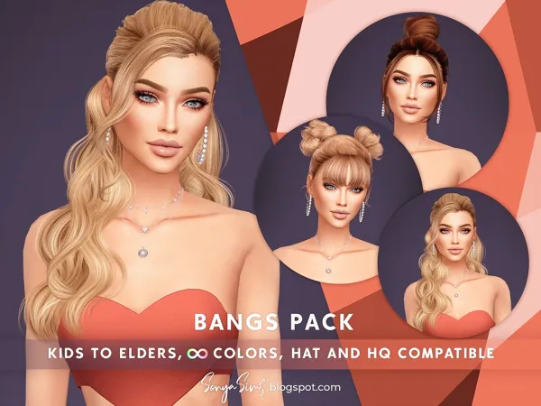 Alpha Bangs Fringes Pack Collection NOW FREE by sonyasims - The Sims 4 Custom Content