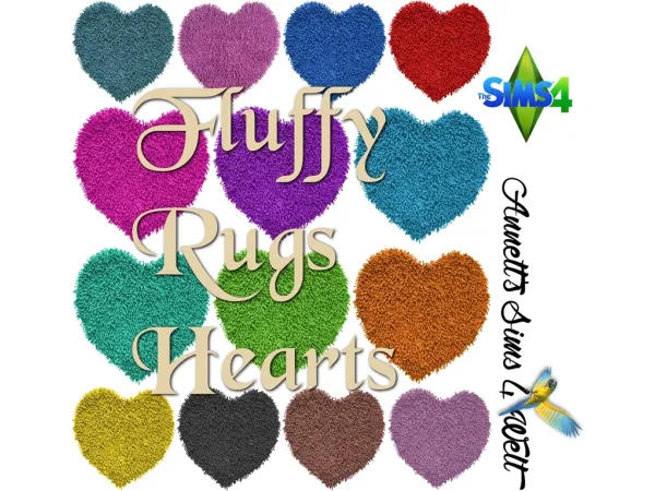 Mix Fluffy Rugs Hearts by AnnettsSims4Welt - The Sims 4 Custom Content