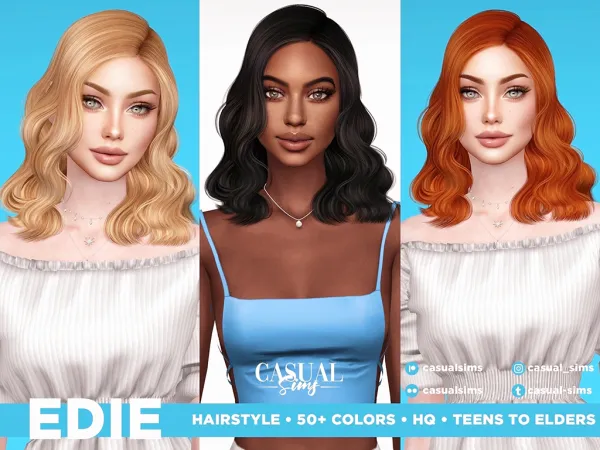 Alpha Edie Hairstyle NOW FREE ON CURSEFORGE by casualsims - The Sims 4 Custom Content