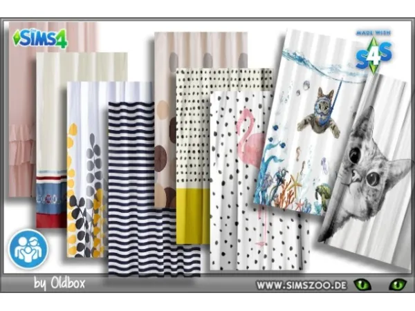 Alpha Bathroom curtains - The Sims 4 Custom Content
