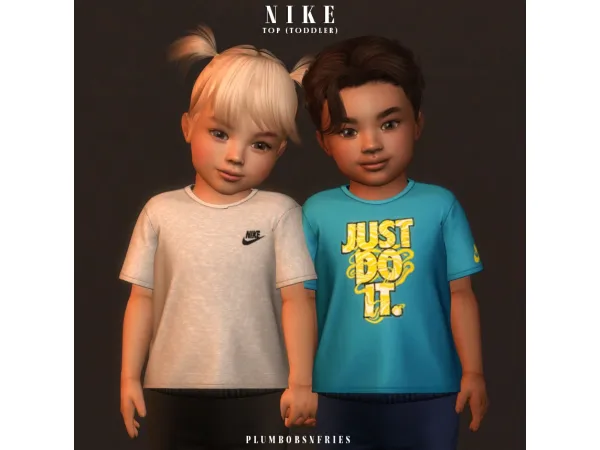 Alpha NIKE top (toddler) by plumbobsnfries - The Sims 4 Custom Content