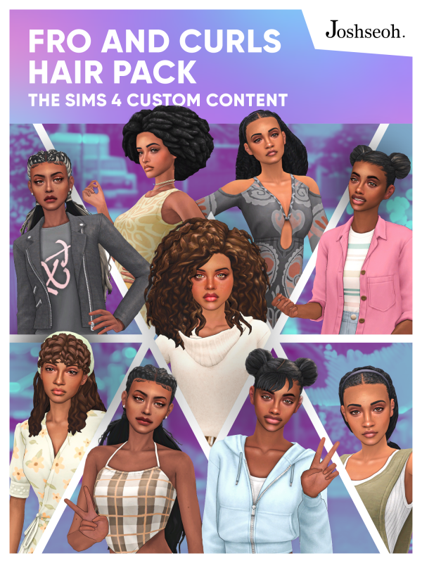 Maxis Match Fro and Curls Hair Pack by simsfinds - The Sims 4 Custom Content