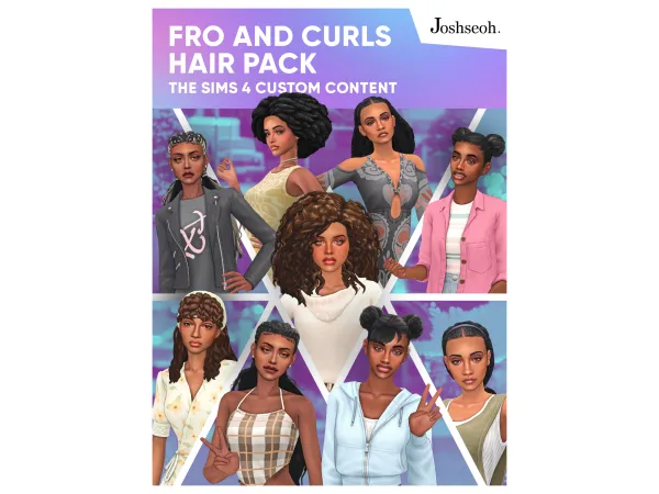Maxis Match Fro and Curls Hair Pack by jo_se_oh - The Sims 4 Custom Content