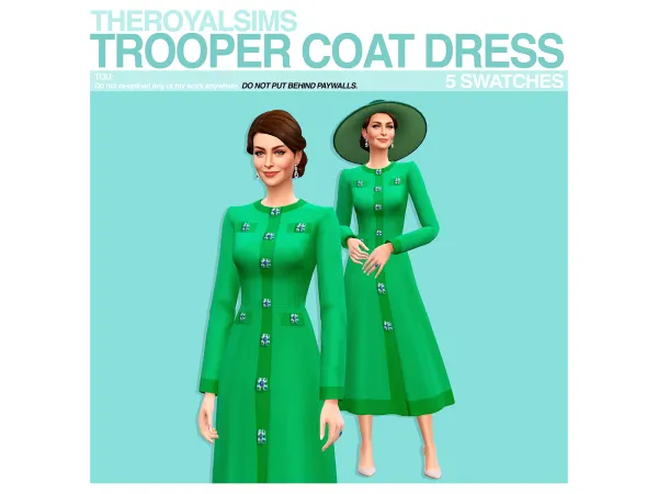 Maxis Match THEROYALSIMS TROOPER COAT DRESS by theroyalsims - The Sims 4 Custom Content