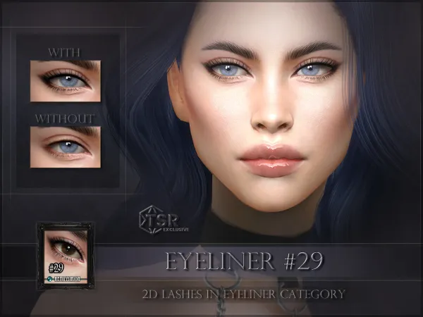 Alpha 2D Lashes Eyeliner 29 ( ) - The Sims 4 Custom Content