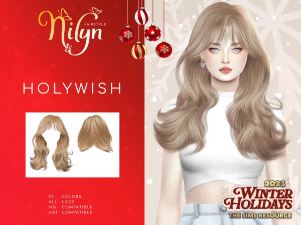 Alpha HOLYWISH HAIR - The Sims 4 Custom Content