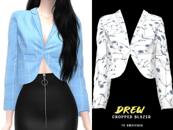 Mix Drew Cropped Blazer - The Sims 4 Custom Content