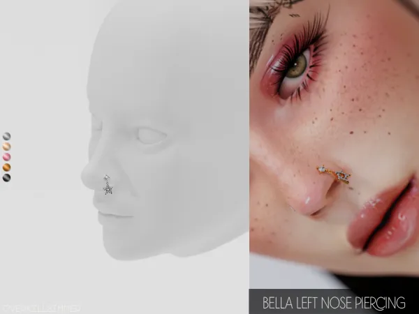 Mix Bella left nose piercing - The Sims 4 Custom Content