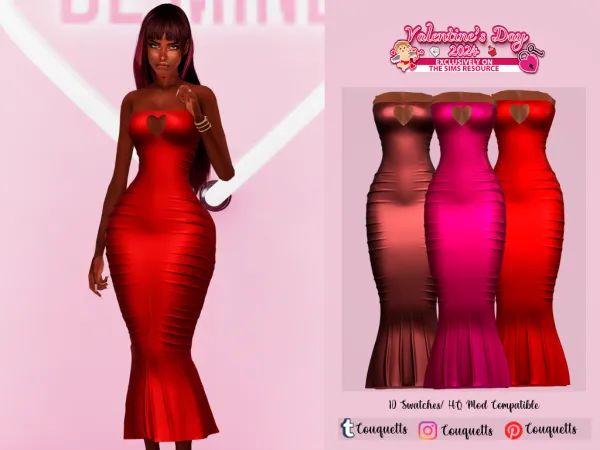 Alpha Valentines Day Dress N2 - The Sims 4 Custom Content
