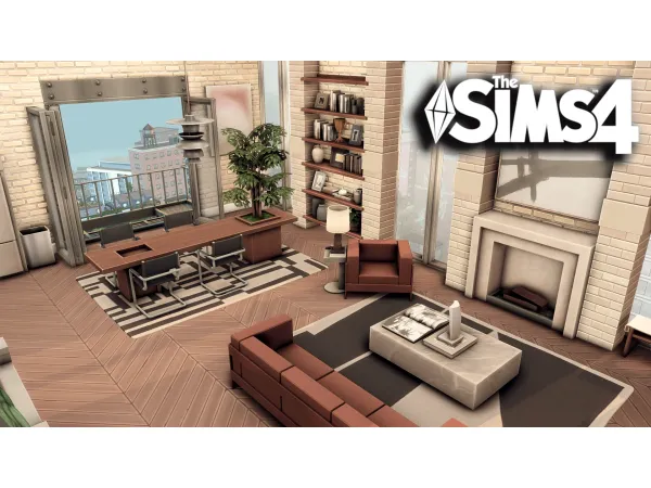 Mix Designer's apartment with an office by bojanasims - The Sims 4 Custom Content