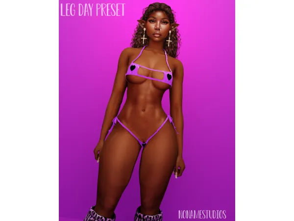 Alpha Leg Day Body Preset by nonvmestudios - The Sims 4 Custom Content