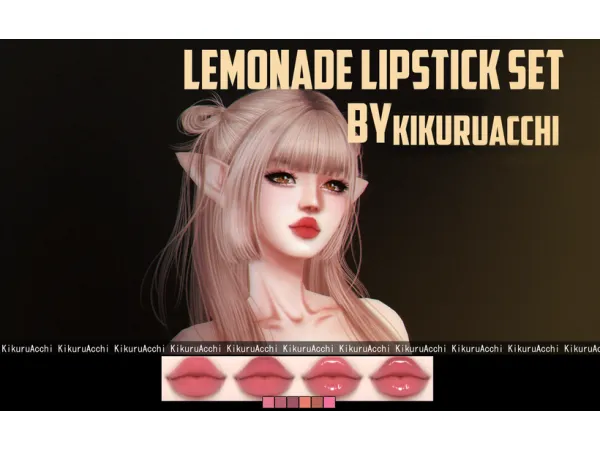 Mix Lemonade Lipstick Set by kikuruacchi - The Sims 4 Custom Content